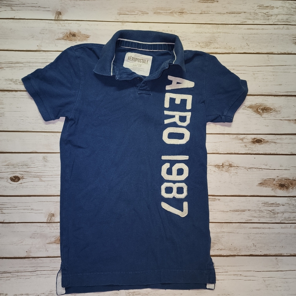 Aeropostale Y2k 90s Blue Polo